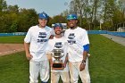 Baseball vs Babson  Wheaton College Baseball players celebrate their victory over Babson to win the NEWMAC Championship for the third year in a row. - (Photo by Keith Nordstrom) : Wheaton, baseball, NEWMAC